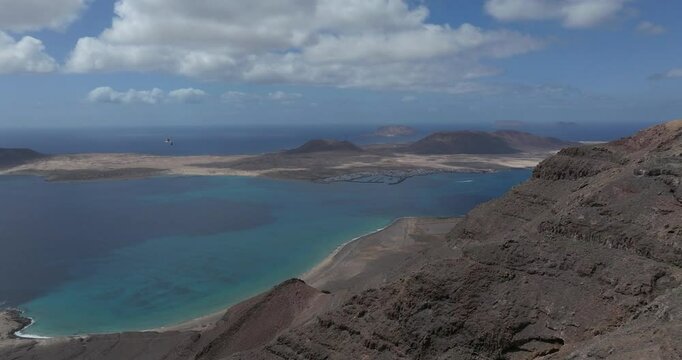 Aerial view of La Graciosa from Lanzarote