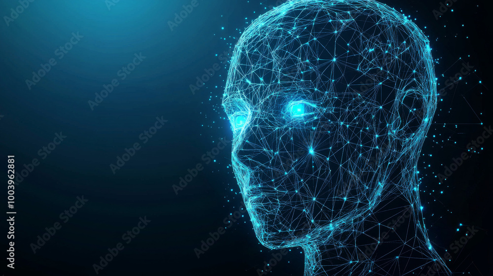 Poster ai technology poster design featuring a digital abstract set of tech posters in futuristic light blu