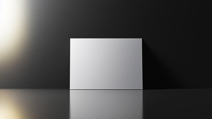 Dark Modern Canvas Display With Reflective Floor and Dramatic Lighting in Minimal Setup