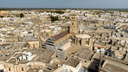 Aerial view of Manduria's Mother Church in the province of Taranto, Italy. 