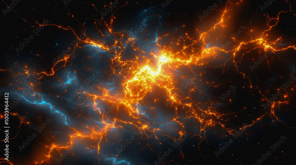 Aufkleber neon cosmic portal with advanced tech circuitry in deep space