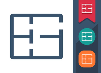 Obraz premium House Plan, Blueprint, Architecture Icon