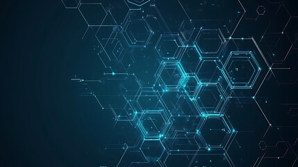 Abstract blue hexagonal pattern on a dark blue background.