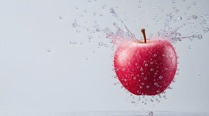 red apple in water