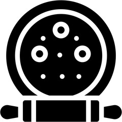 Vector Icon Rolling Pin, Kitchen Tool, Bread, Pizza, Italian Food