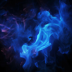 Obraz premium Blue Flames on Black Background