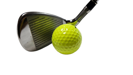 golf ball with iron club
