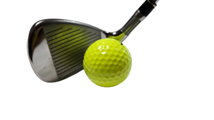 golf ball with iron club