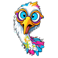 Fototapeta premium Colorful graffiti artwork of a funny eagle