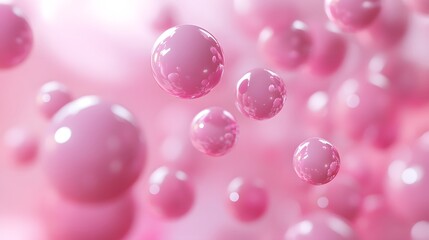 Abstraction for advertising. Pink balls on a pink background. 3d rendering illustration. 