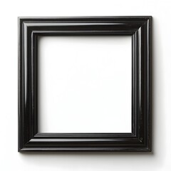 Sleek Black Metal Picture Frame on White Background for Art Display and Photography