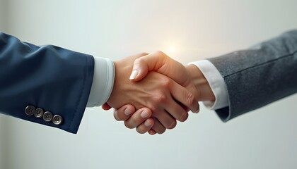 Business Handshake in a Professional Setting in white background 