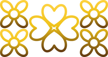 gold flower petal ornament