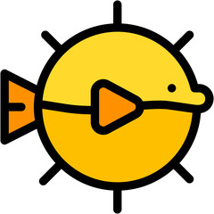 Vector Icon Puffer Fish, Aquarium, Sea Life, Aquatic, Animals, Animal
