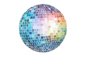 Obraz premium Disco ball sphere space white background.