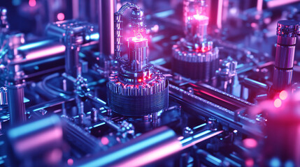  An automated industrial process controlled by AI. 