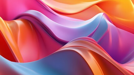 3D rendering of colorful abstract twisted wavy shape in motion. Computer generated geometric digital art. 