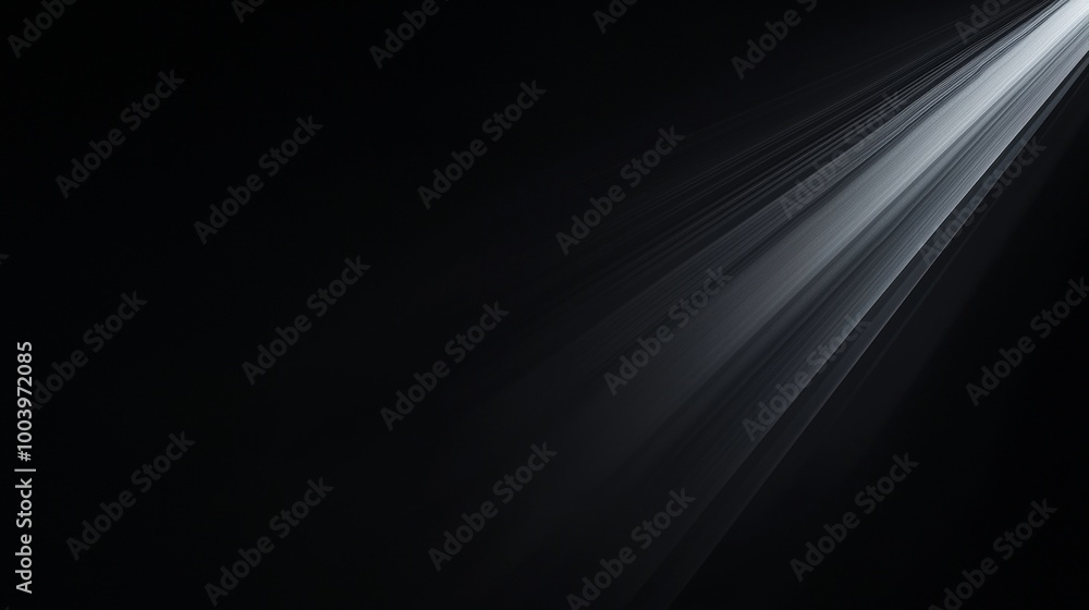Aufkleber bright white light beam shines through a dark space, creating a mysterious atmosphere with lines and