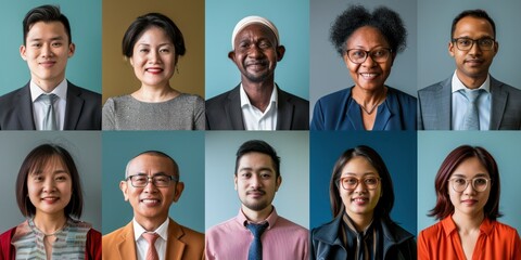 Fototapeta premium A portrait series of co-worker from various background, showcasing cultural diversity.