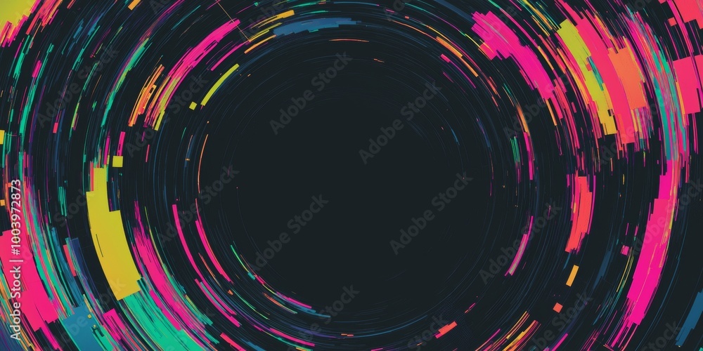 Aufkleber mesmerizing abstract background with vibrant circles forming a tunnel effect, perfect for text or de