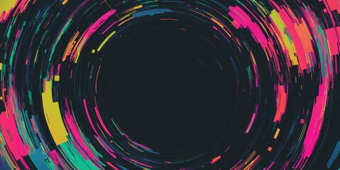 Mesmerizing abstract background with vibrant circles forming a tunnel effect, perfect for text or design. Colorful gradient adds creativity and brightness to this modern artwork