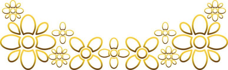 gold flower border ornament