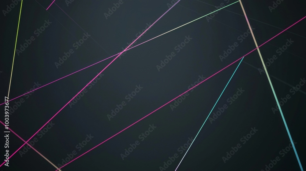 Aufkleber vibrant neon laser beams intersect to create a futuristic design in a dark space, adding a stylish t