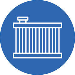 Radiator line circle icon