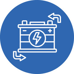 Battery Replacement line circle icon