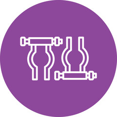 Battery Terminals line circle icon