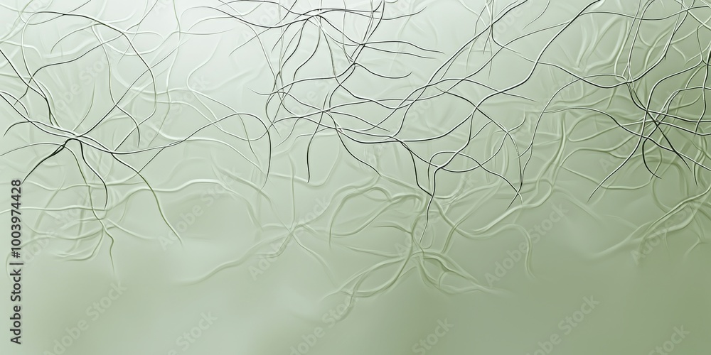 Poster intricate 3d network of interconnected lines resembling a neural structure with depth and complexity