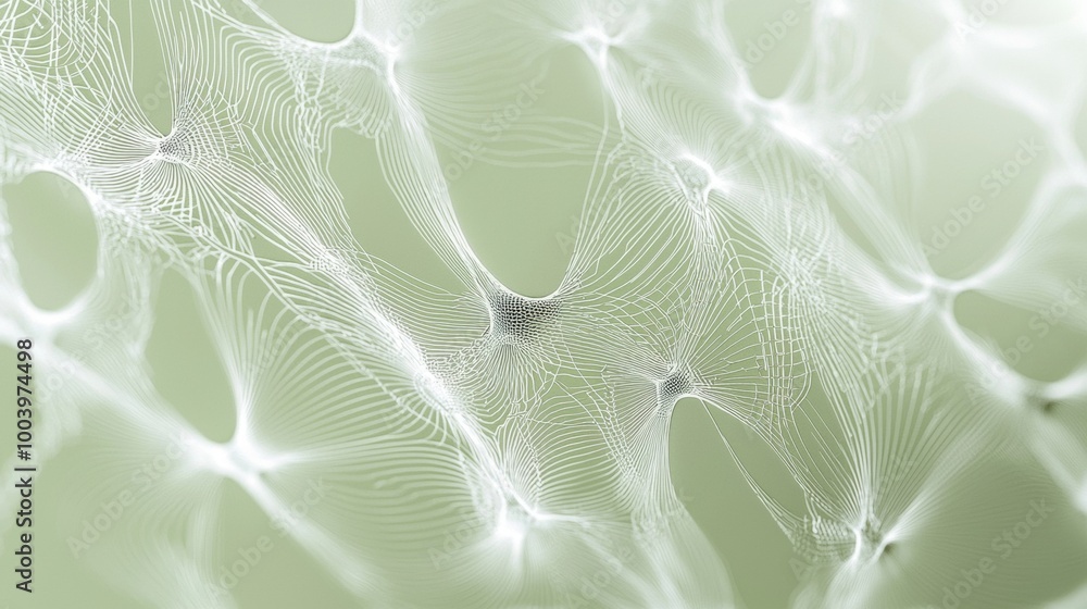 Poster complex structure is forming with many connections on green background. this illustration is represe
