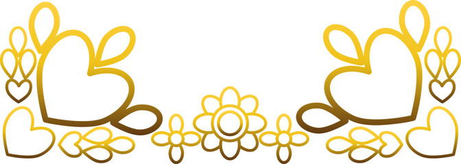 gold flower border ornament