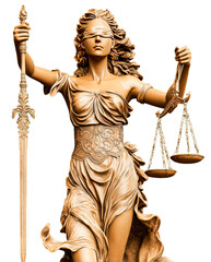 Obraz premium Lady Justice: Golden Statue of Justice 