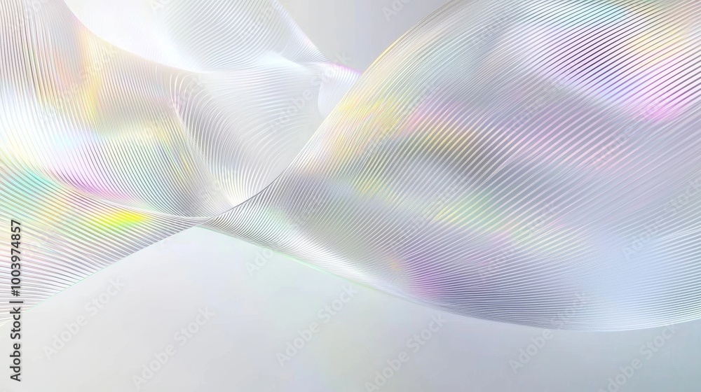 Aufkleber abstract background with lines flowing and forming a shape with iridescent effect. perfect for websi