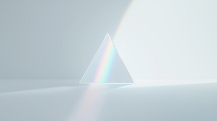 Stunning rainbow effect shines through a glass prism on a white background, blending art and nature to inspire creativity and spark curiosity