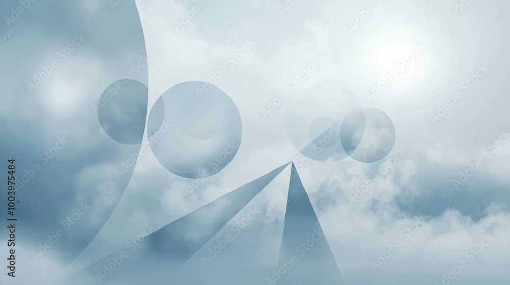 Aufkleber abstract background featuring geometric shapes such as circles and triangles, creating a sense of de
