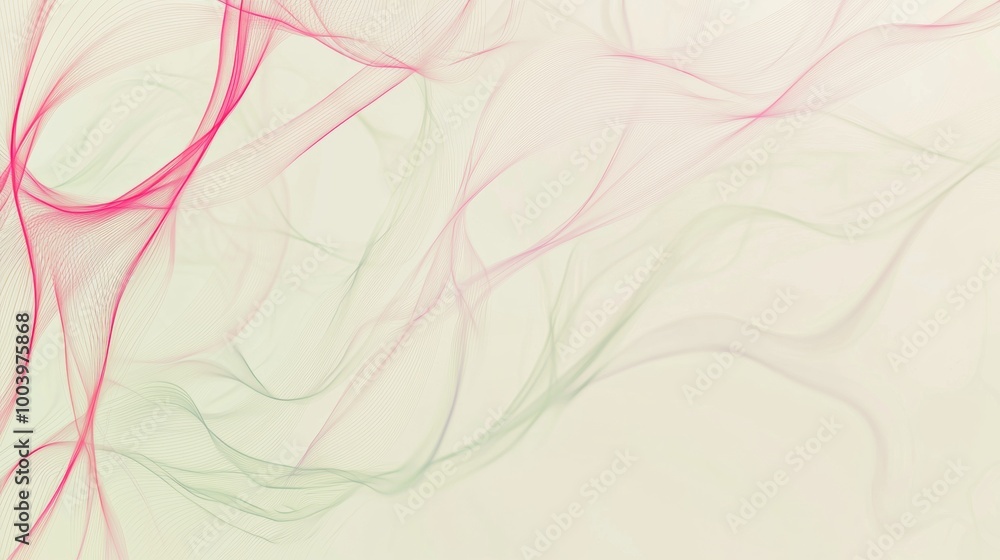 Poster abstract background with a wavy pattern made of curved lines is flowing across a solid color backgro