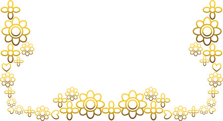 gold flower border ornament