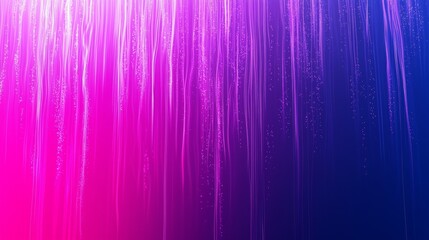 Fototapeta premium Abstract background with shining stripes falling down in pink and purple colors, with glowing particles flowing around them. Perfect for any project needing an abstract and vibrant background