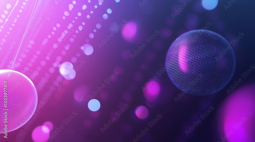 Poster futuristic technology background showing a sphere formed by connecting dots and lines, symbolizing d