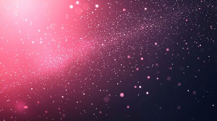 Sparkling particles float on pink and purple gradient, perfect for celebrations. Shimmering glitter creates magical, elegant atmosphere for cards, banners, and more