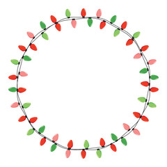 Christmas color lights on a white background