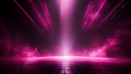 Captivating Pink Flare on a Black Background: Ideal for Product Presentations, Studio Photography, and Creative Marketing Campaigns; This Striking Visual Element Adds Elegance and Modernity to Any Dis