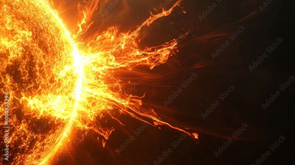 Poster witness the awe-inspiring burst of energy exploding from the sun, creating a fiery coronal mass ejec