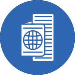 Travel Documents glyph circle icon