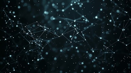 Fototapeta premium Abstract digital background with cybernetic particles forming a complex structure, symbolizing the future of technology and global communication