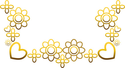 gold flower border ornament