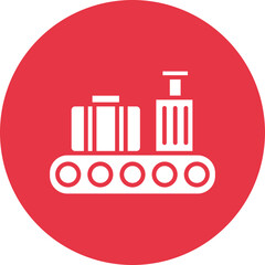 Baggage Check glyph circle icon