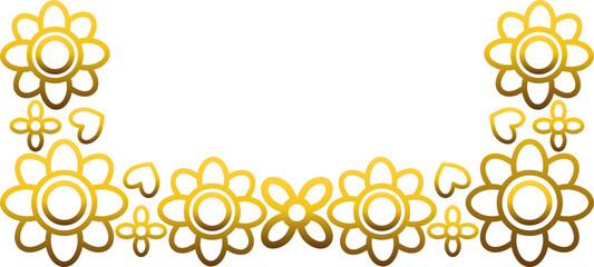 gold flower border ornament